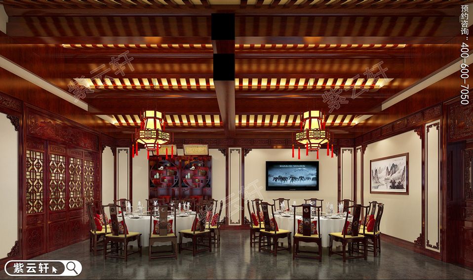 中式装修餐厅豪宅设计